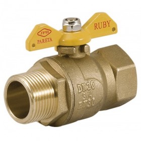 Llave gas  mariposa macho-hembra 1" PN5