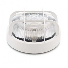 Aplique exterior plástico redondo blanco IP44 FAMATEL