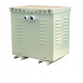 Transformador eléctrico de aislamiento TECNOTRAFO 5kVA entrada bifásica 230VAC / salida monofásica 230VAC con envolvente IP23