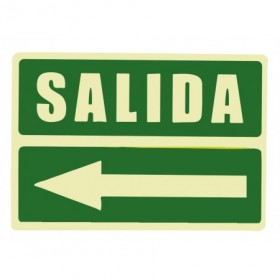 Señal Salida Izquierda sencilla. conforme a Norma UNE-23035