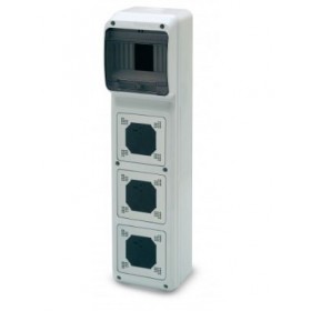 Caja eléctrica industrial enlazable 6 módulos y 3 troqueles para mecanismos IP65 FAMATEL CBOX-I63