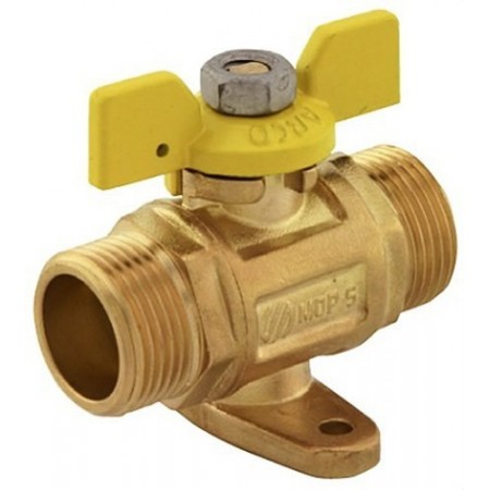 Llave gas montante macho-macho de 3/4" PN5 mariposa con patas