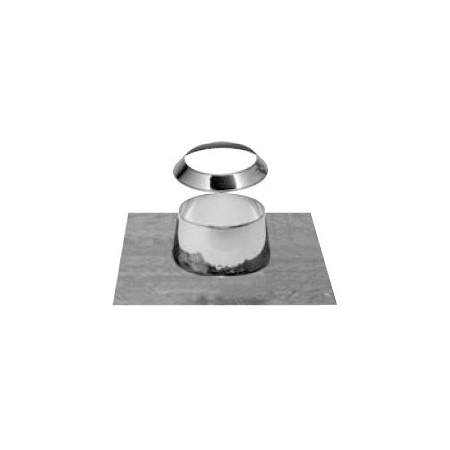 Salida techo plana con cubreaguas Ø300/360mm chimenea DINAK DP inox. AISI304/304