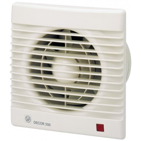Extractor baño frontal blanco S&P DECOR-200 CH  Ø120mm