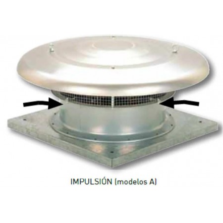 Ventilador de tejado helicoidal S&P HCTT/4-1000/H-A impulsa aire al local