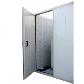 Puerta acústica PI-200 N 1 hoja panel fonoabsorbente RAL9018 luz obra 790x1925mm