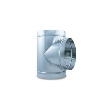 Te simple 90º  inox. AISI304 mate Ø100mm helicoidal MERCATUB Macho-Macho