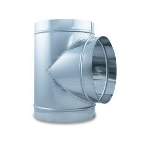 Te simple 90º  inox. AISI304 mate Ø125mm helicoidal MERCATUB Macho-Macho