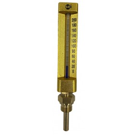 Termómetro capilla SEI recto caja 150x36mm inmersor 1/2"x50mm 0 a 200ºC