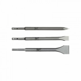 Juego 3 cinceles MILWAUKEE SDS-PLUS longitud 250mm