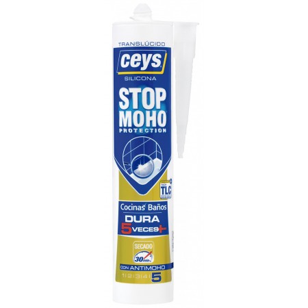 Cartucho 280ml silicona CEYS STOP MOHO translúcida