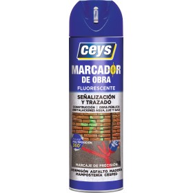 Bote 500ml spray marcador obra CEYS fluorescente azul