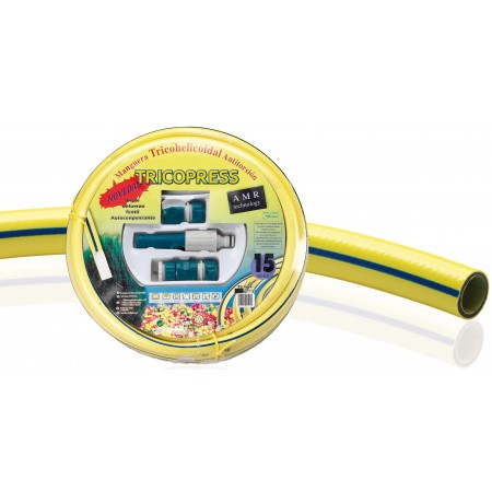 Kit 25m Manguera jardín de 5 capas Ø15mm. lanza regulable y racor 3/4" MERCAGREEN MT 15