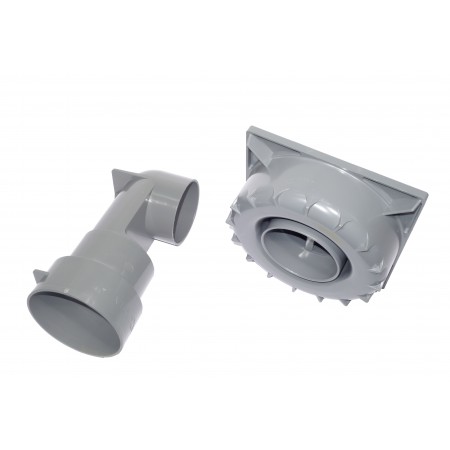 Sumidero desagüe agua en pvc salida v/h ø110-90 200x200mm