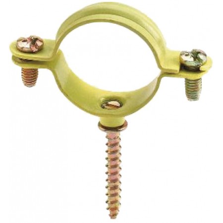 Abrazadera gásmica ESCOFLEX amarilla con tirafondo Ø15mm