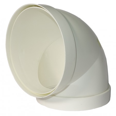 Codo redondo 45º Ø120mm PVC BLANCO
