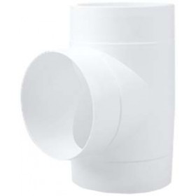 Te 90º circular Ø100mm PVC BLANCO