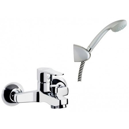 Grifo bañera monomando con rociador. flexo y soporte RAMON SOLER Titanium