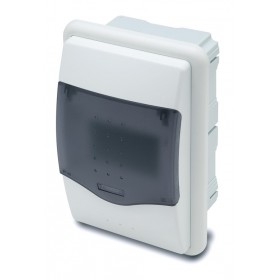 Caja distribución eléctrica de empotrar puerta transparente 4 módulos VOLTIMERC NV IP40