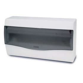 Caja distribución eléctrica de superficie puerta transparente 18 módulos VOLTIMERC NV IP40