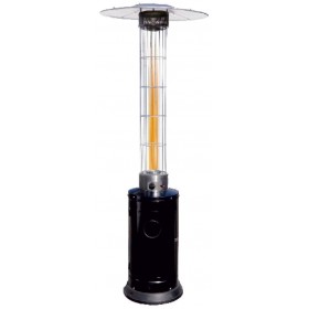 Estufa de gas butano para exterior cilíndrica con tubo de cristal MERCALOR MERCANDIL 12.5kW