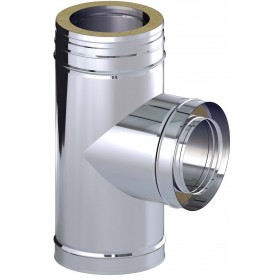 Te 90º con deflector chimenea DINAK GE30+ 304/304 Ø500/560mm