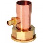 Racor abocardado de cobre 18 con toma débil calibre soldada y rosca hembra loca de 7/8" BSP