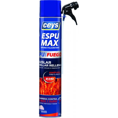 Bote 750ml espuma poliuretano CEYS ESPUMAX STOP FUEGO con cánula
