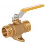 Llave gas PN5 macho-macho con patas 3/4" palanca