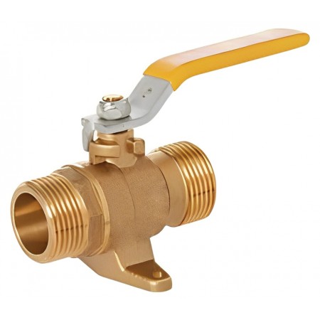 Llave gas PN5 macho-macho con patas 3/4" palanca