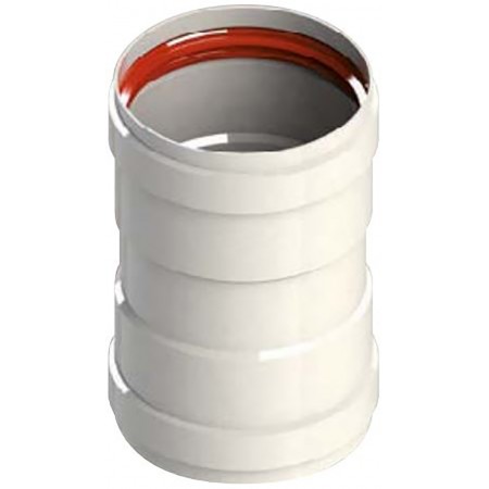 Manguito unión Ø100mm chimenea aluminio pintado blanco chimenea FIG