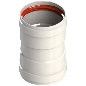 Manguito unión Ø130mm chimenea aluminio pintado blanco chimenea FIG