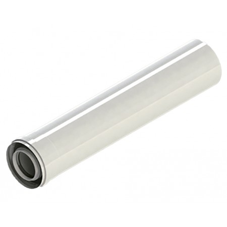 Chimenea Ø60/100x1500mm Macho-Hembra aluminio pintado blanco chimenea FIG