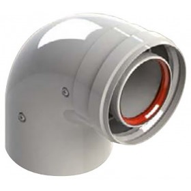 Codo 90º Ø60/100mm Macho-Hembra aluminio pintado epoxi chimenea FIG