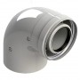 Codo 90º Ø60/100mm Macho-Hembra PP/acero lacado blanco chimenea FIG