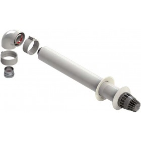 Kit horizontal Ø60/100mm aluminio pintado blanco chimenea FIG