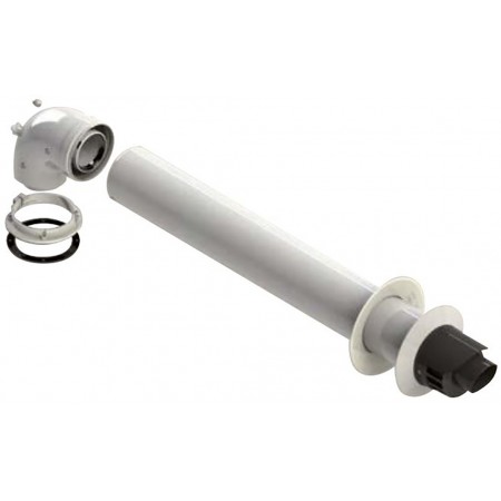 Kit horizontal Ø60/100mm PP/acero lacado blanco chimenea FIG compatible SAVIO