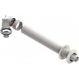 Kit horizontal Ø60/100mm aluminio pintado blanco chimenea FIG