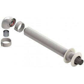 Kit horizontal Ø60/100mm aluminio pintado blanco chimenea FIG