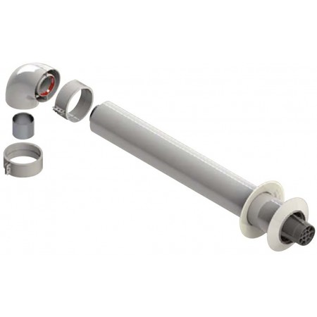 Kit horizontal Ø60/100mm aluminio pintado blanco chimenea FIG