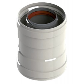 Manguito unión chimenea Ø60/100mm aluminio lacado blanco chimenea FIG