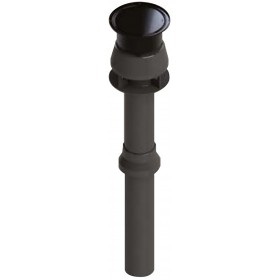 Salida techo Ø60/100mm aluminio/PVC negro chimenea FIG
