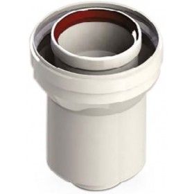 Ampliación Ø60/100mm a Ø80/125mm aluminio lacado blanco chimenea FIG