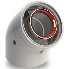 Codo 45º Ø80/110mm Macho-Hembra en aluminio pintado epoxi chimenea FIG