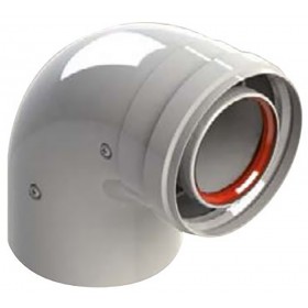 Codo 90º Ø80/110mm Macho-Hembra en aluminio pintado epoxi chimenea FIG