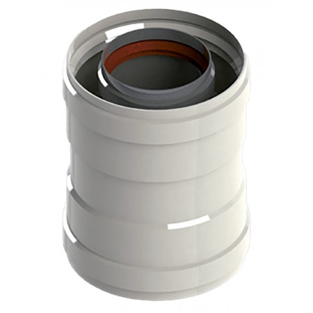 Manguito unión chimenea Ø80/125mm aluminio lacado blanco chimenea FIG