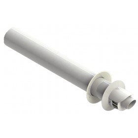 Terminal horizontal Ø80/125mm PP/acero lacado blanco chimenea FIG