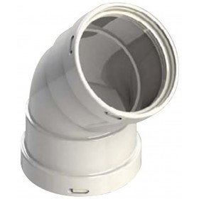 Codo 45º Ø80mm Hembra-Hembra alumino pintado epoxi chimenea FIG