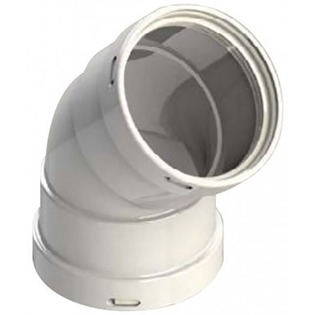 Codo 45º Ø80mm Hembra-Hembra alumino pintado epoxi chimenea FIG