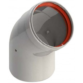 Codo 45º Ø80mm Macho-Hembra aluminio pintado epoxi chimenea FIG
